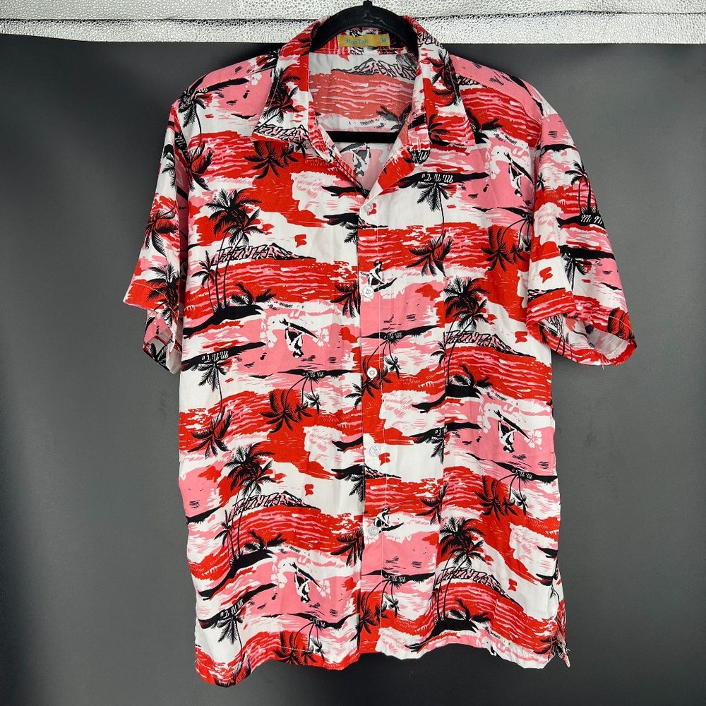 HanTon Red Floral Button Down - Size Medium